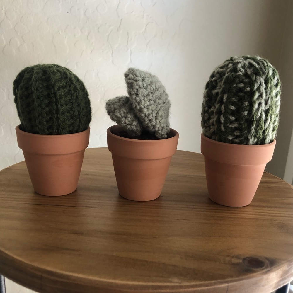 Handmade 3 piece cactus set.